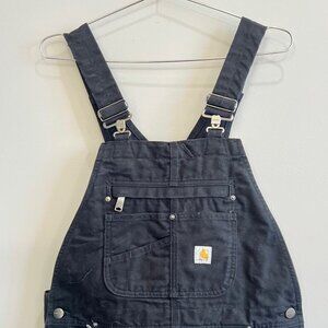 Carhartt Women's Washed Duck Insulated Black Bib Overalls - Size M